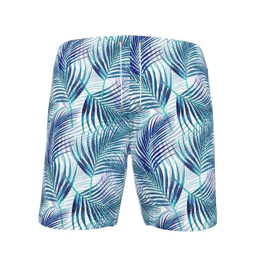 Men's Swimsuit with Marble Effect Print
