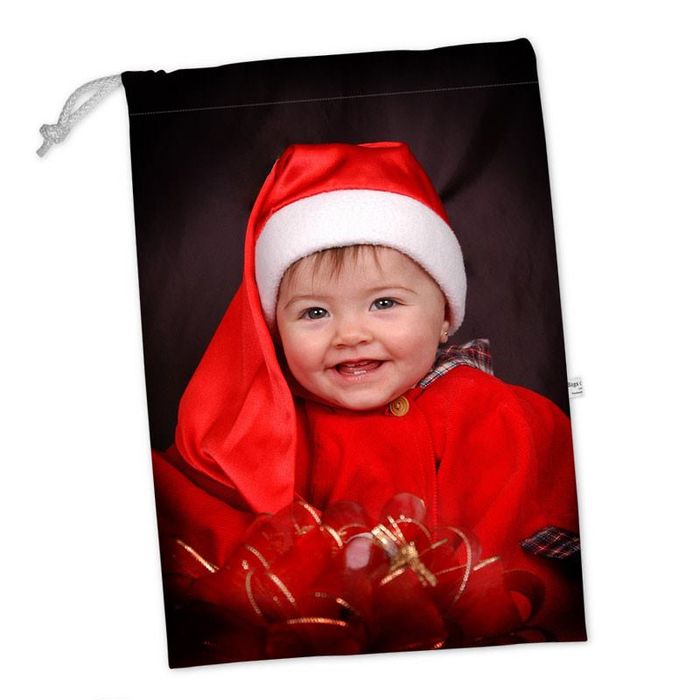 sacca porta giochi personalizzata con foto natalizia