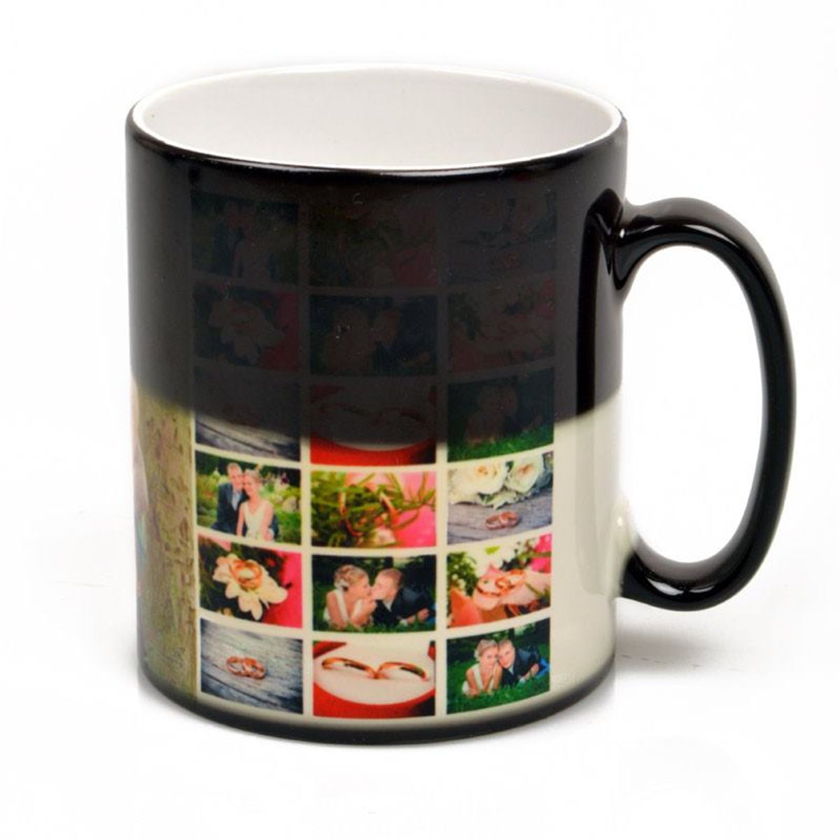 Taza personalizada, tazas personalizadas que cambian de color, con collage  de 5 imágenes, taza de café mágica con foto, imagen, nombre, texto, regalos