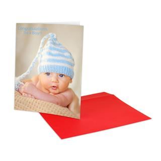 Tarjeta de felicitacion a4 con foto bebe