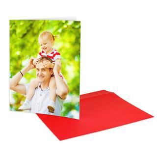 Tarjeta de felicitacion a4 con foto padre e hijo