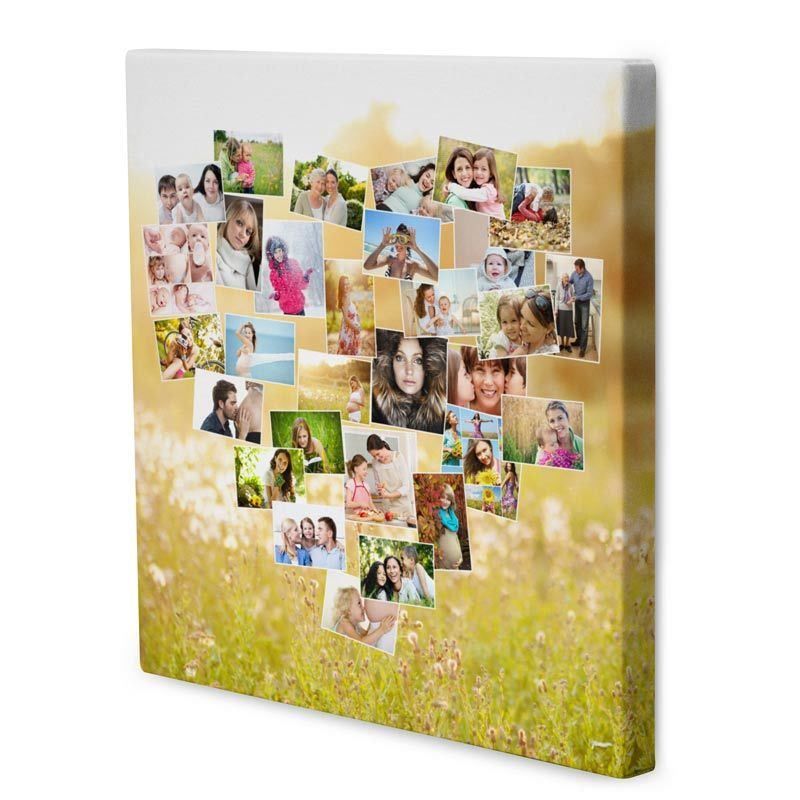 heart shaped collage canvas