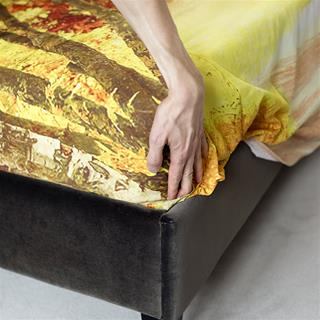 Tucked bedsheet double bed