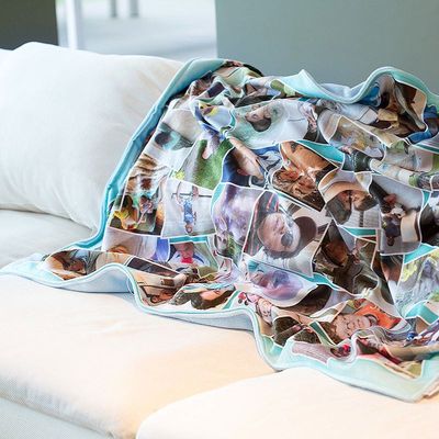 photo collage blanket spread out