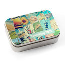 Montage photo designed lid for printed tin