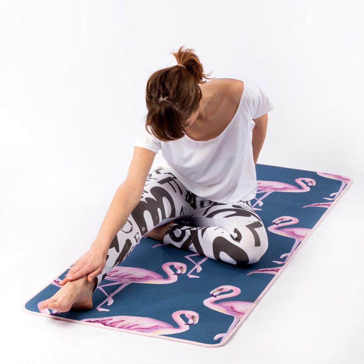  Instructional Yoga Mat with Poses Printed On It