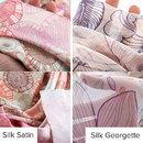 jämförelse mellan Siden och Georgette digitaltryck på siden