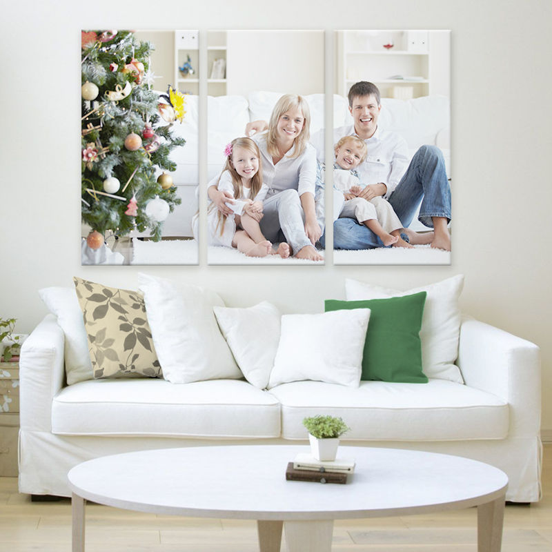 High quality 3 Panel Canvas Prints Your Photos, Personalized Pictures Gifts with Stretcher