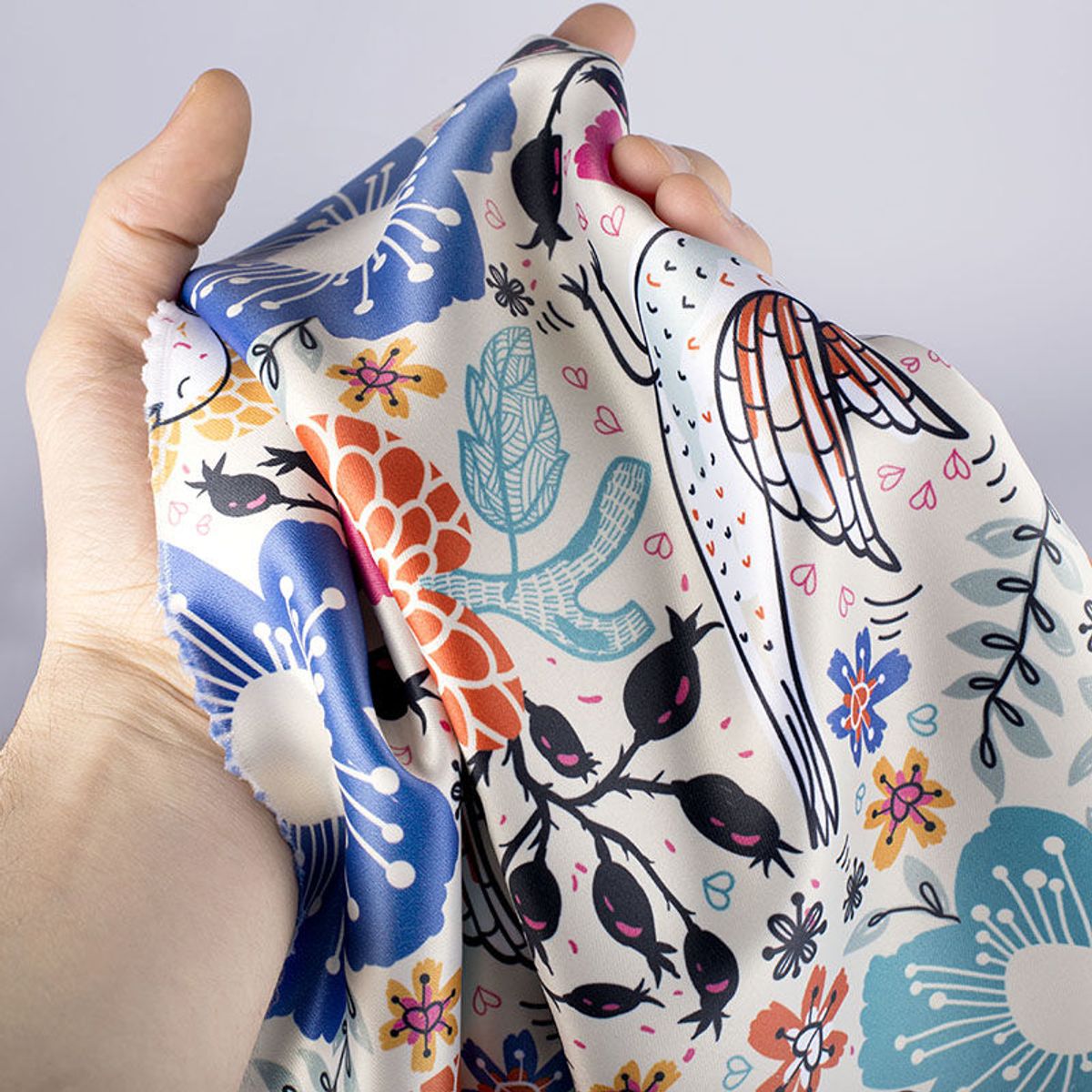 printed satin dress material Custom Satin Fabric Printing