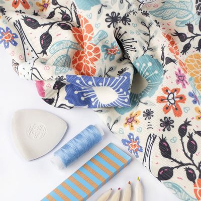 gebürsteter stoff bedruckt