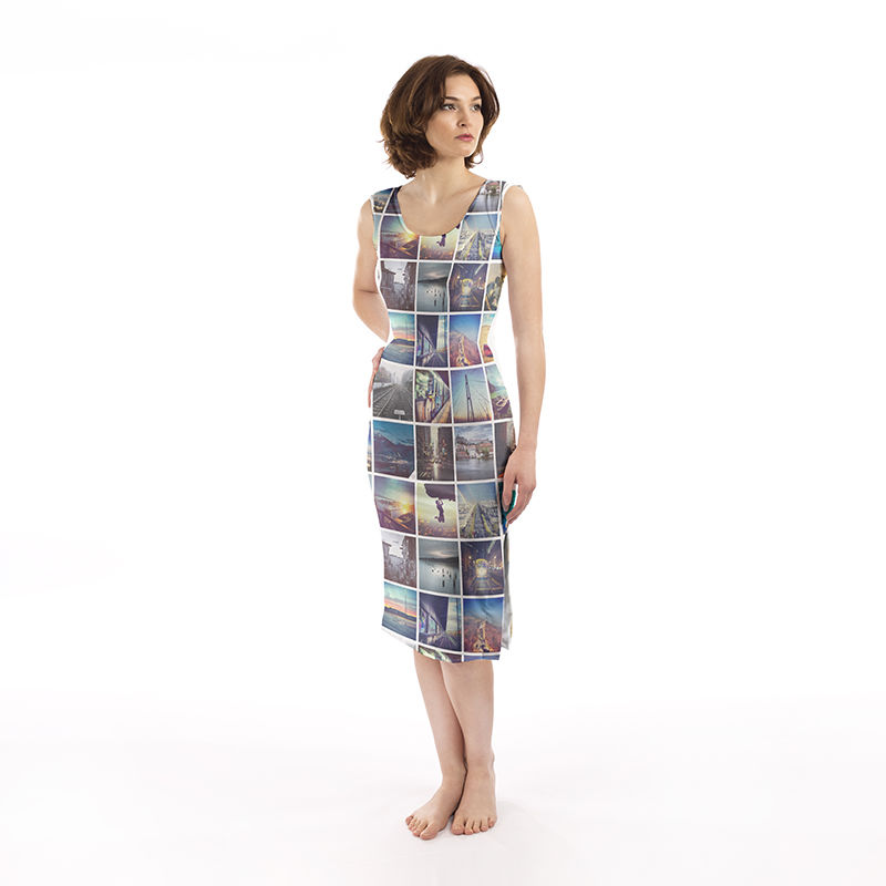 Ohnana - Sleeveless Halter Printed Bodycon Dress | YesStyle