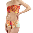 printed bandeau top with bottoms
