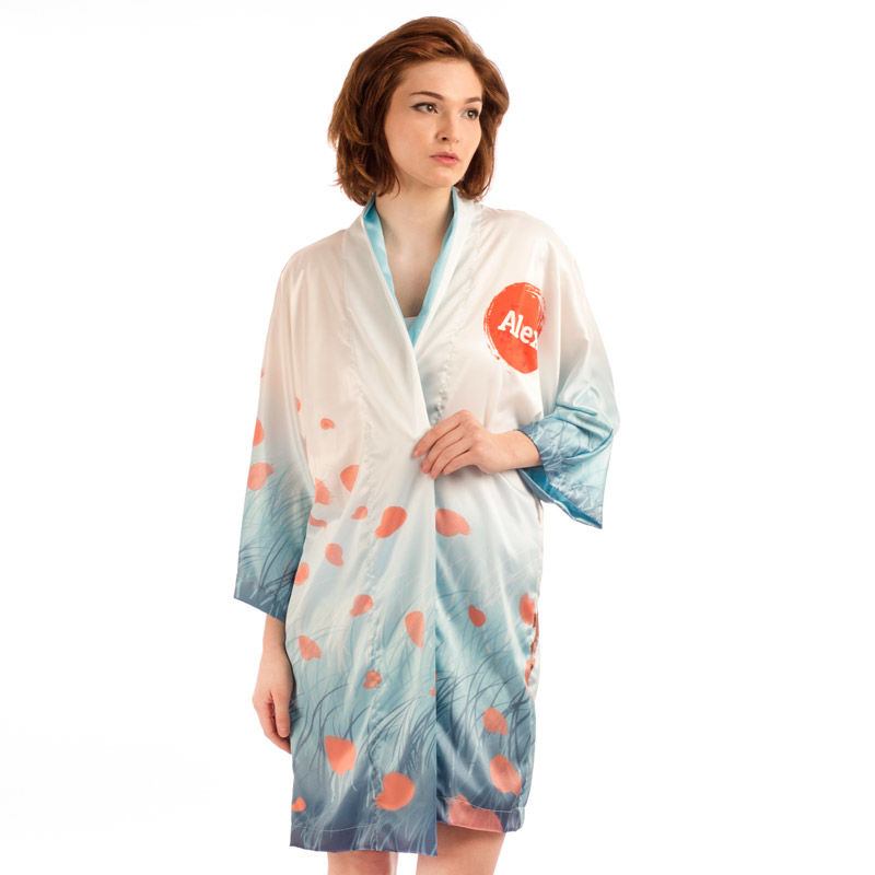 Printed on sale kimono robe