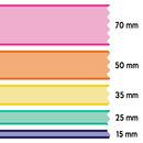 Ribbon printed relative widths graphic