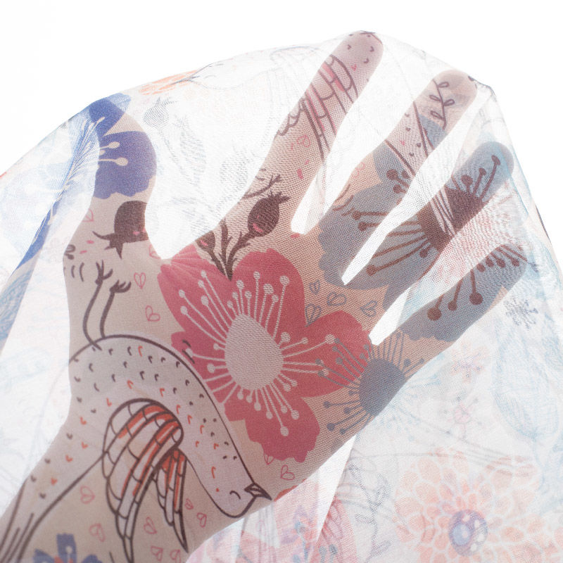 Textiltryck på siden organza