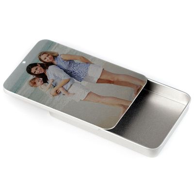 Portapillole personalizzato stampato con foto di famiglia in spiaggia