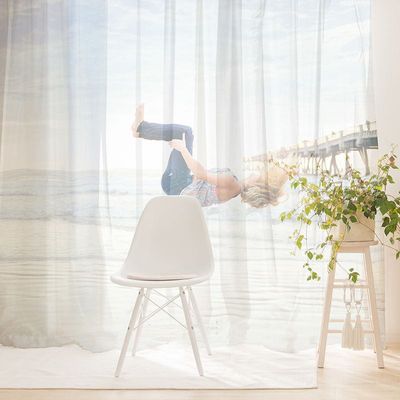 Print custom photo net curtains for home
