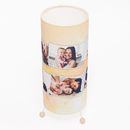 family collage on standing lamp