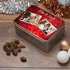personalised biscuit tin printed with christmas photos