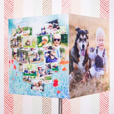 Fyrkantig lampskärm med fotocollage
