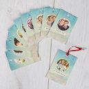 Leather label Tags with ribbon