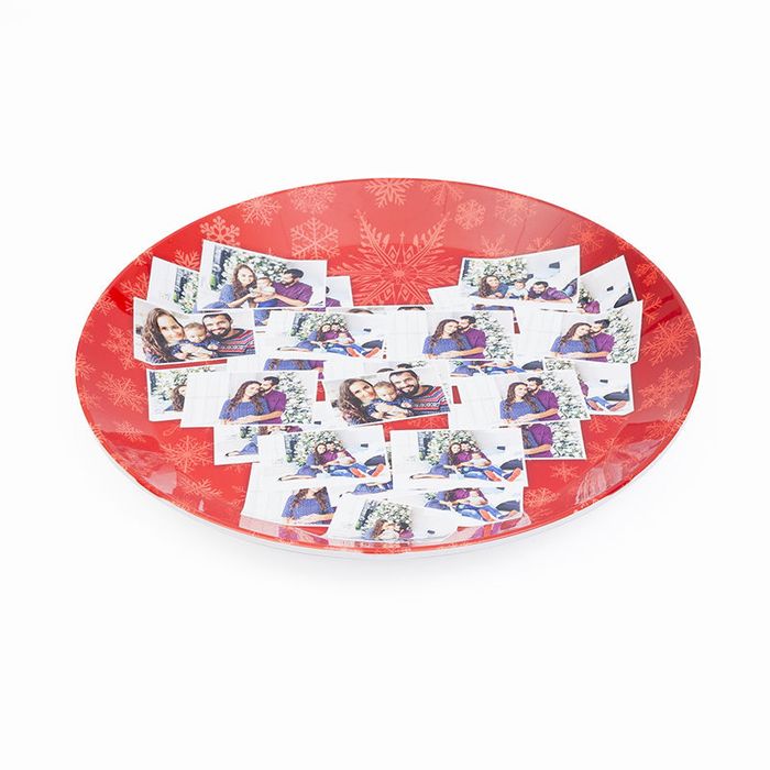 shatterproof photo collage christmas plate