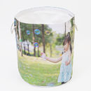 storage solution for toys printed with photo of little girl