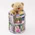 spielzeugsack gefüllt mit teddybär und bedruckt mit fotocollage