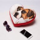 Coussin coeur avec photo dechien