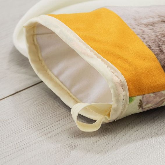 custom oven gloves hanging loop detail