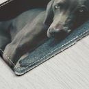 leather photo business card holder