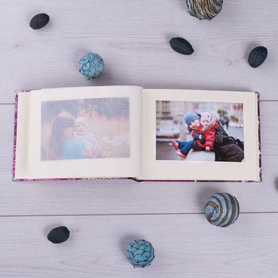 scrapbook with protective transparent sheets