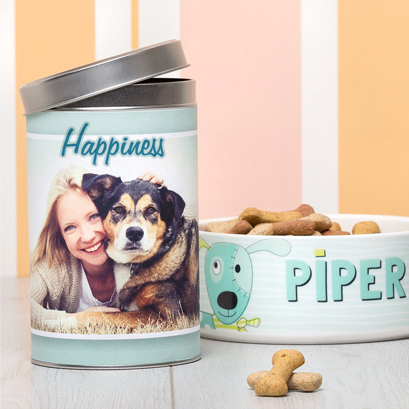 Custom Dog Treat Jar. Personalized Dog Treat Jar with Photos