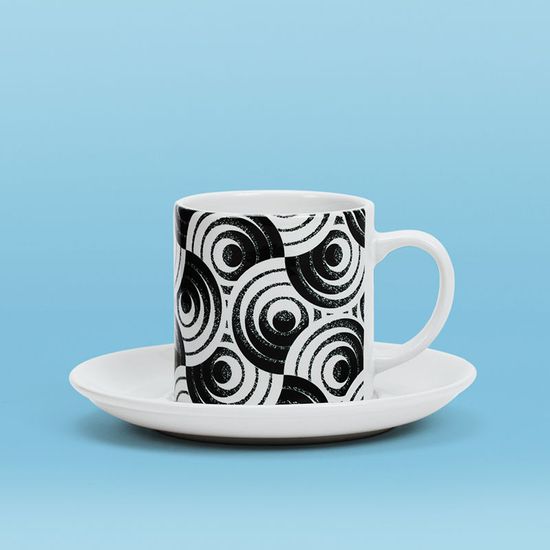 コーヒーカップをオリジナル作成｜ソーサー付きカップにデザイン印刷