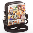 printed montage satchel bag with strap