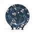 Photo printed blue patterned plate on stand