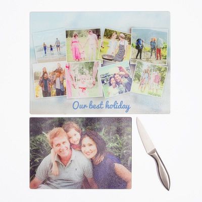 Glass photo chopping board