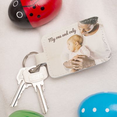 leather keyring personalised with message