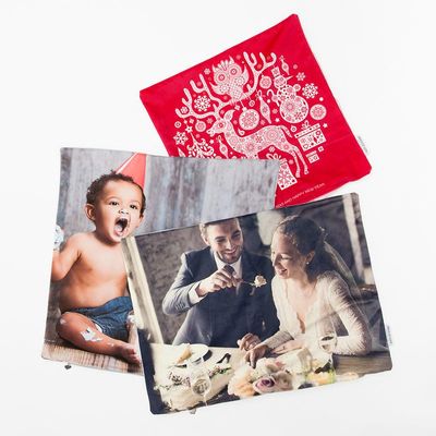 Housse de coussin personnalisée avec 3 photos différentes