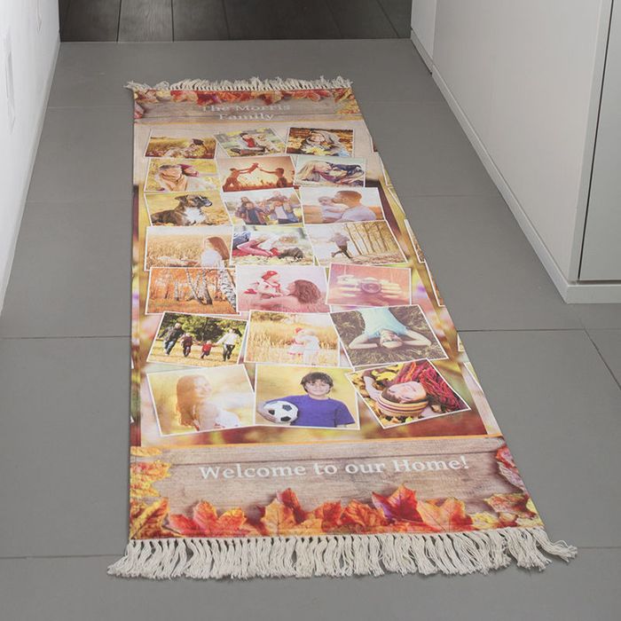 extra long custom hallway runner printed with collage