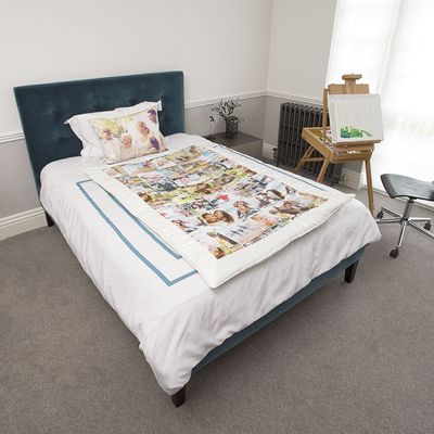 duchess satin comforter personalised with photo montage