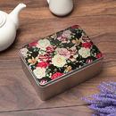 Boite de rangement avec photo de fleurs