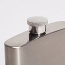 Lid and top of personalised metal hip flask
