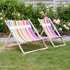 Double and Single striped deckchairs