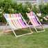 Personalised Double Deck Chair and Single striped deckchairs