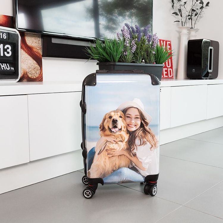 printed suitcase dog photo image