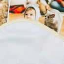 personalised baby changing mat details and reverse side up close