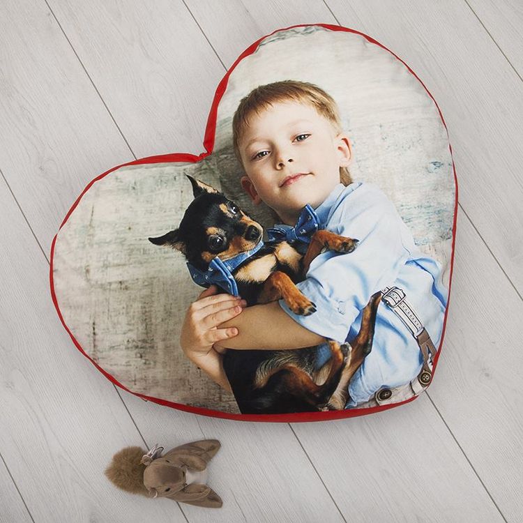 personalised heart pillow with photo