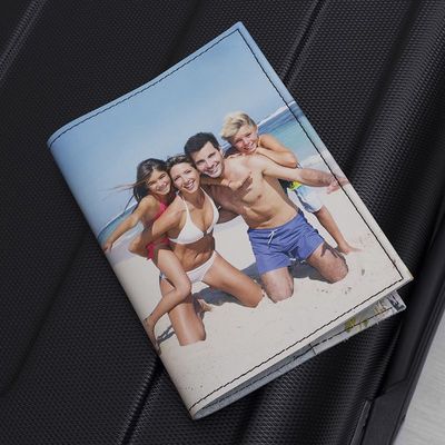 Cover per passaporto con foto di famiglia