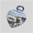 Personalised Leather Heart shaped Keyrings